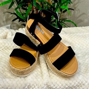 Stylish black platform sandals